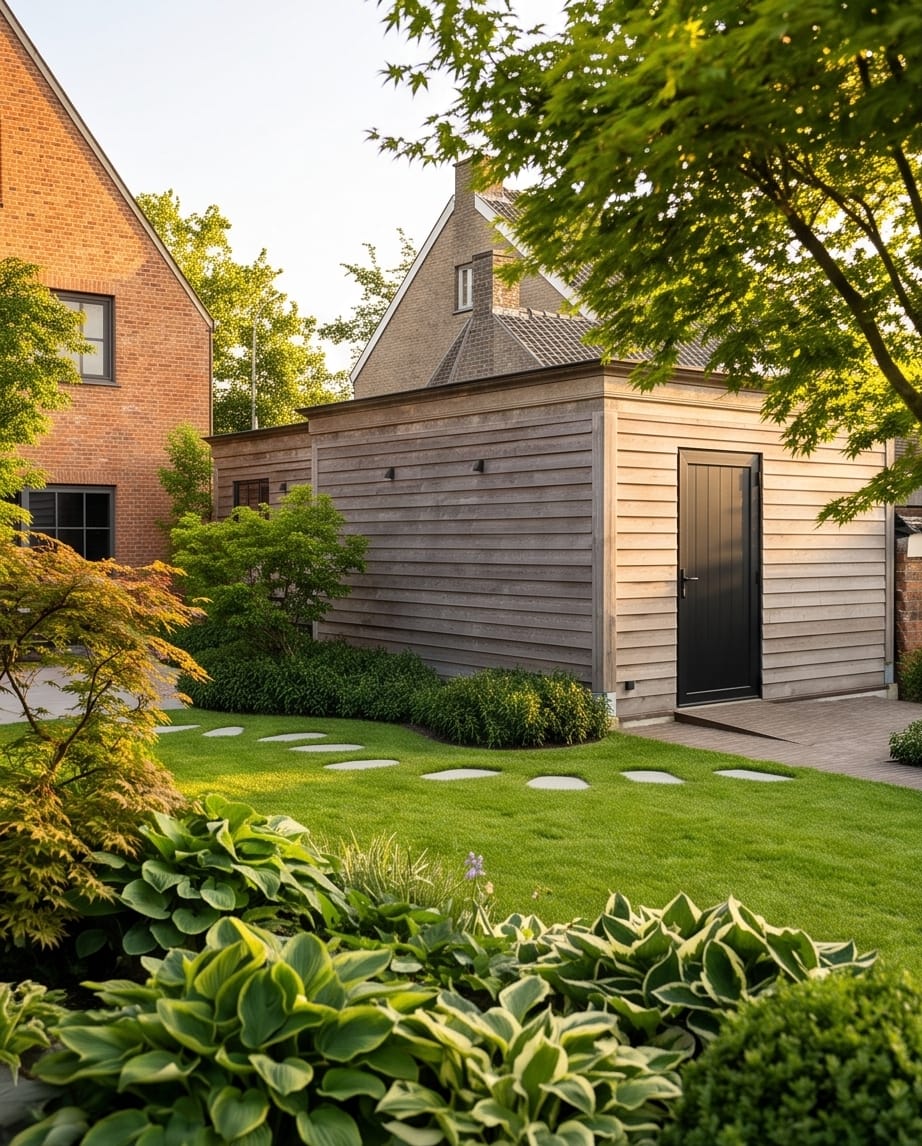 tuin berging in eik